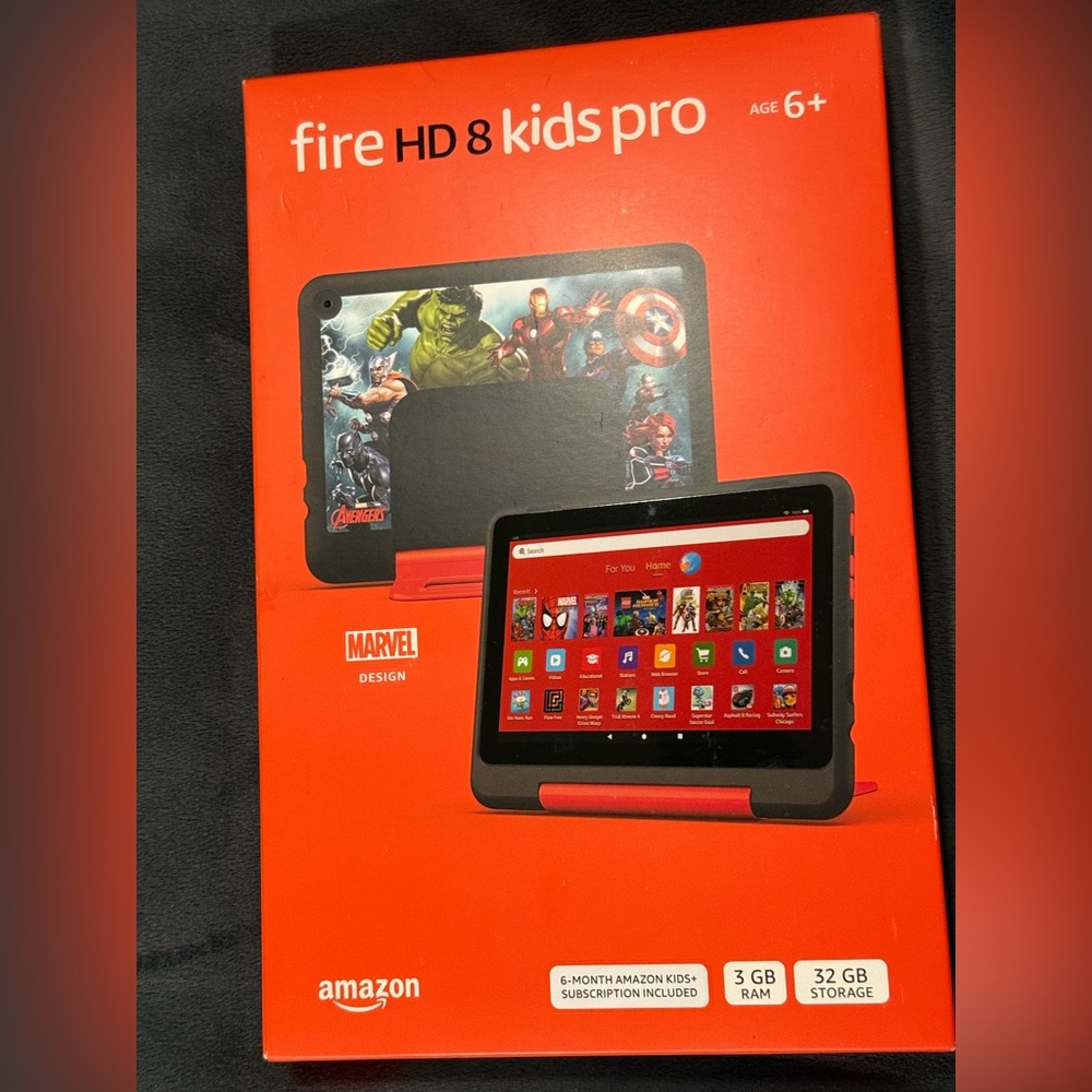 Fire HD 8 Kids Pro Tablet - Marvel Edition & Kids Echo Pop, Marvel